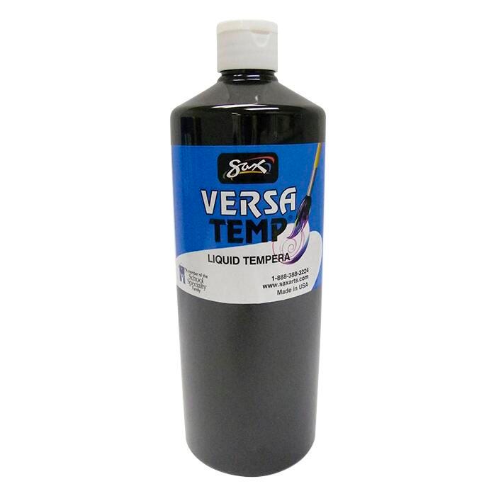 Sax Versatemp Heavy-Bodied Tempera Paint, 1 Quart, Black 1440697